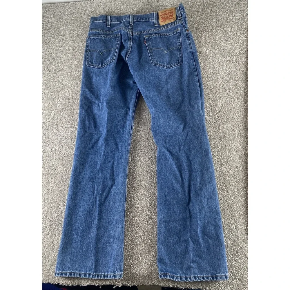 Levi's 517 Bootcut Medium Wash Jeans Mens 36x32 Cotton Whiskered Western Work